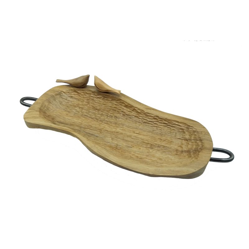 ظرف چوبی پرنده دار کوچک